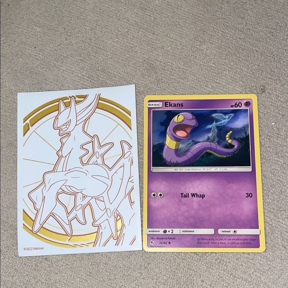 Ekans Pokémon Card with sleeve
